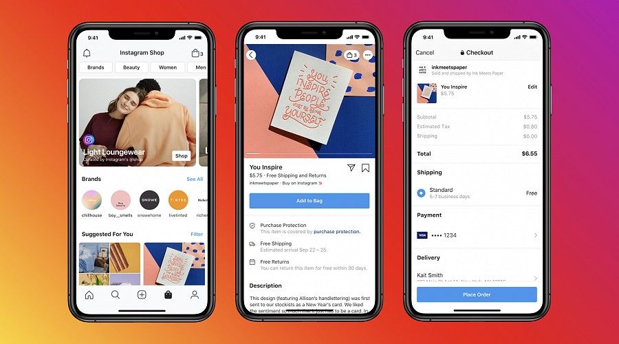 Facebook Shops checkout page Mock-up